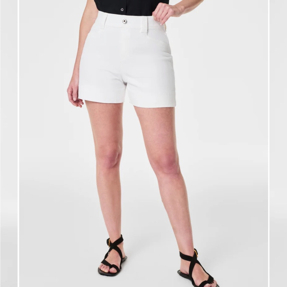 NEW Spanx White Denim Shorts 4”